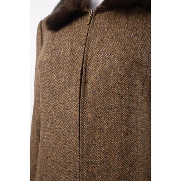 Vintage Talbots Womans Pant Suit Blazer 10-12 P Brown Herringbone Wool Blend NWT - Picture 10 of 14